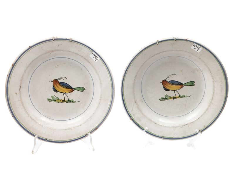 Coppia di Piatti in Ceramica, Montelupo