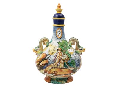 Fiasca da Liquore in Terracotta Smaltata, Cantagalli