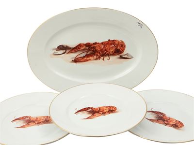 Servizio di Piatti da Aragosta in Porcellana, Richard Ginori