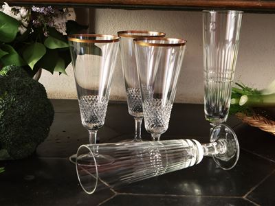 Serie di Otto Flute in Cristallo Molato