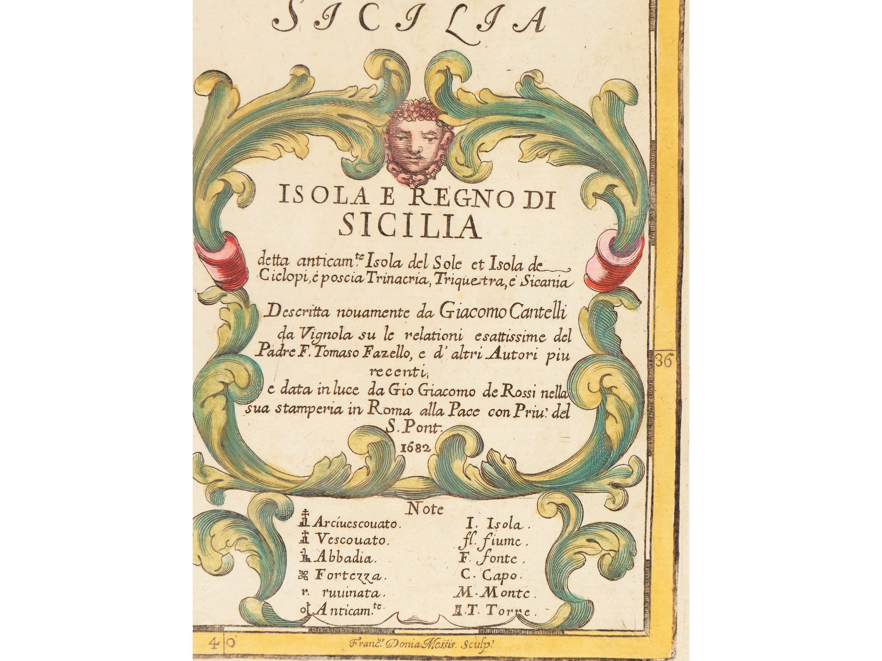 Giacomo Cantelli da Vignola - Isola e Regno di Sicilia Detta Anticam.te Isola del Sole Et Isola D...