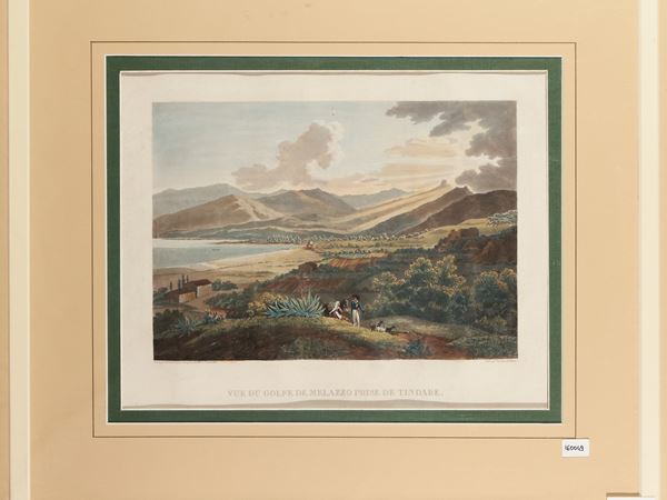 Achille-Etienne Gigault de La Salle - Vue du Golfe de Melazzo prize de Tindare (1822)