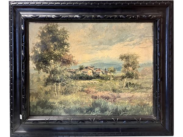 Scuola italiana del XIX secolo - Country landscape