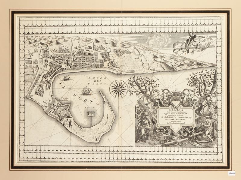 Vincenzo Maria Coronelli - Messina Colle Nuove Fortificazioni Doppo L'anno 1677