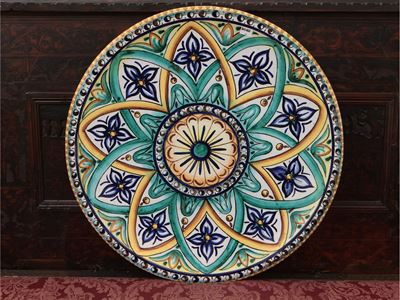 Piatto da Parata in Terracotta Smaltata
