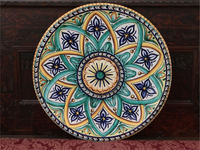 Piatto da Parata in Terracotta Smaltata