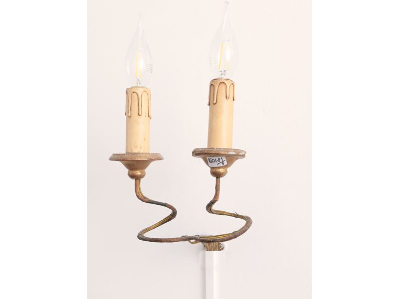 Serie di Quattro Applique in Legno Dorato