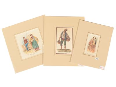 Marinaio Catanese - Fanciulla di Piana De' Greci - Venditrice D'uova e Acquaiolo