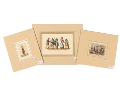 Costumi Siciliani - Sicilian Peasants And Lettica - Femme Sicilienne