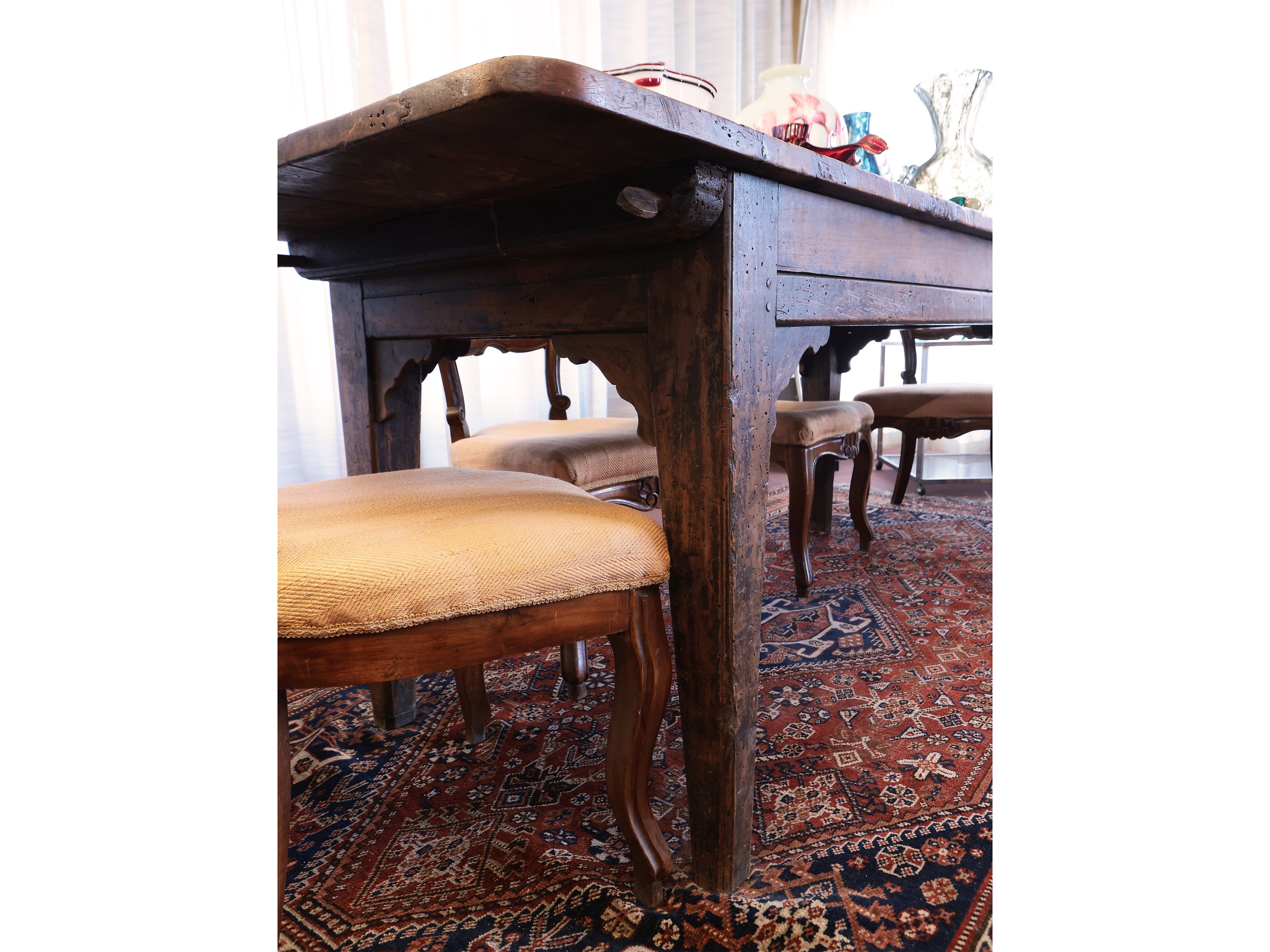 Tavolo Rustico in Noce e Legno Tenero