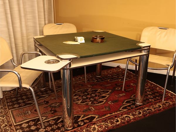 Poker game table, Joe Colombo for Zanotta