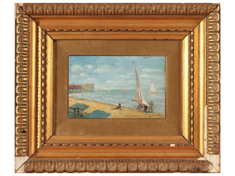 Nicola Biondi - Spiaggia con Bagnanti