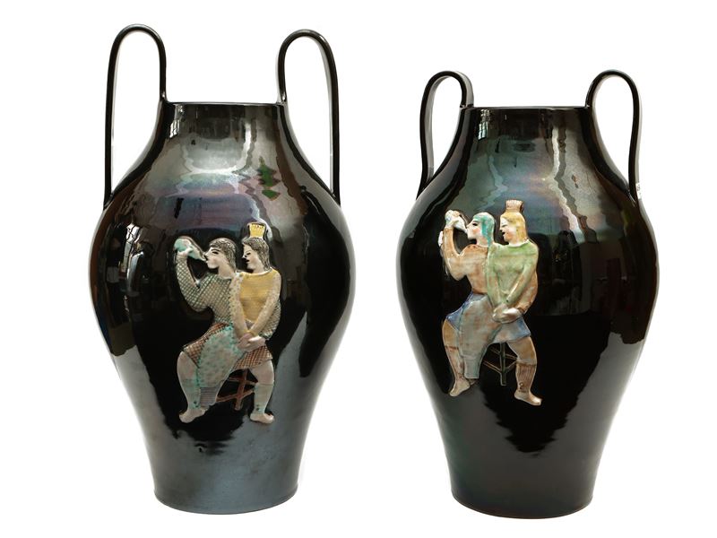 Coppia di Vasi in Ceramica, Marcello Fantoni 1937