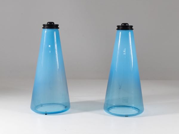 Pair of Cono-conetti glass lamps, Ezio Didone for Arteluce
