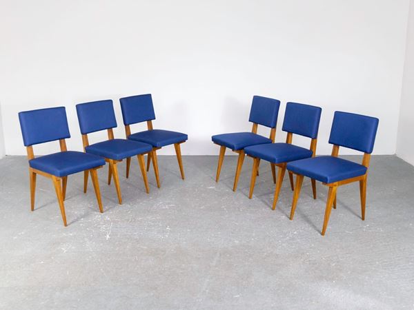 Series of six chairs in ash essence