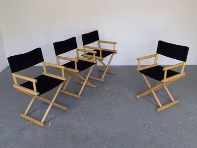 Serie di Quattro Poltroncine Pieghevoli da Regista