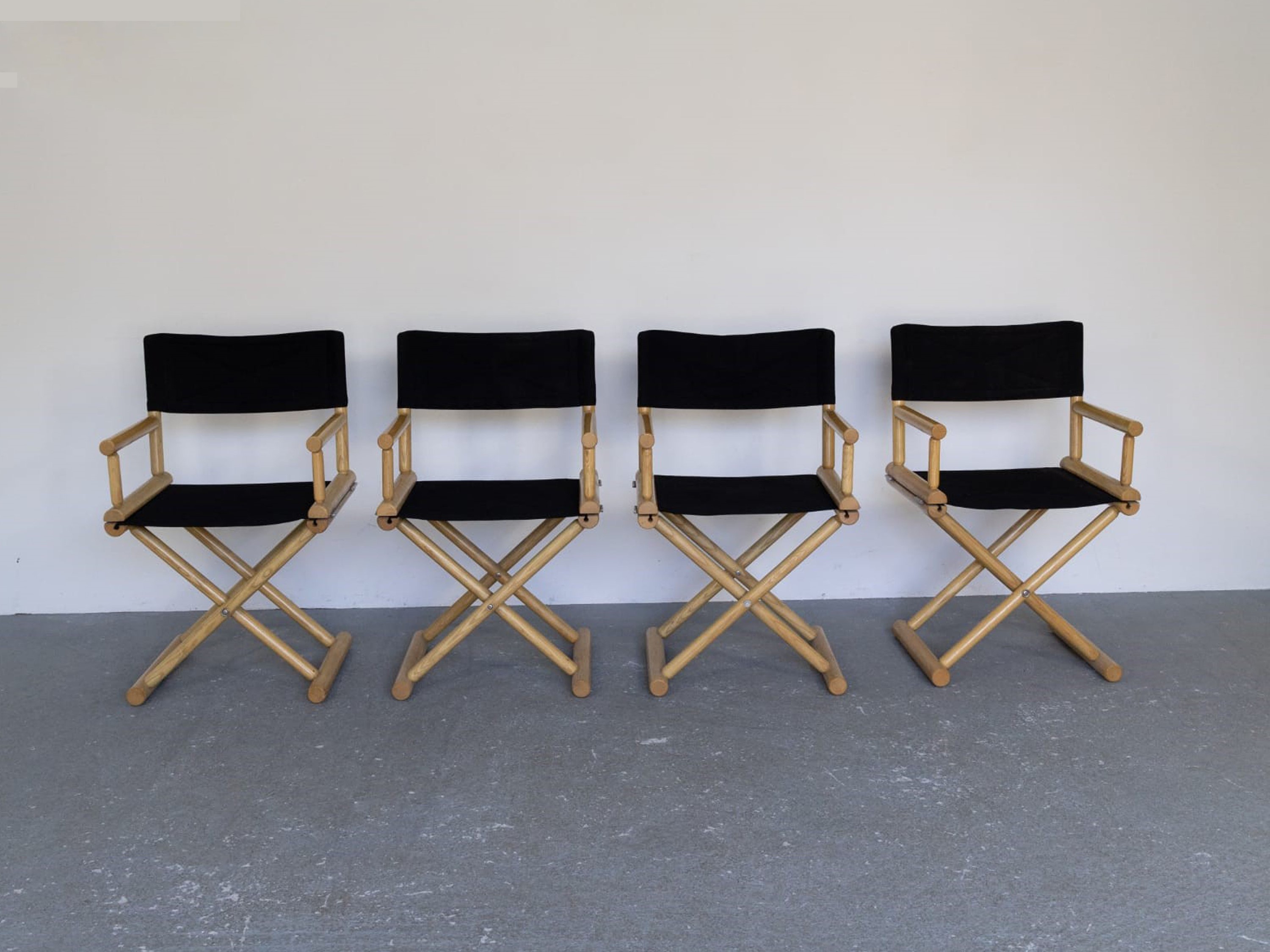 Serie di Quattro Poltroncine Pieghevoli da Regista