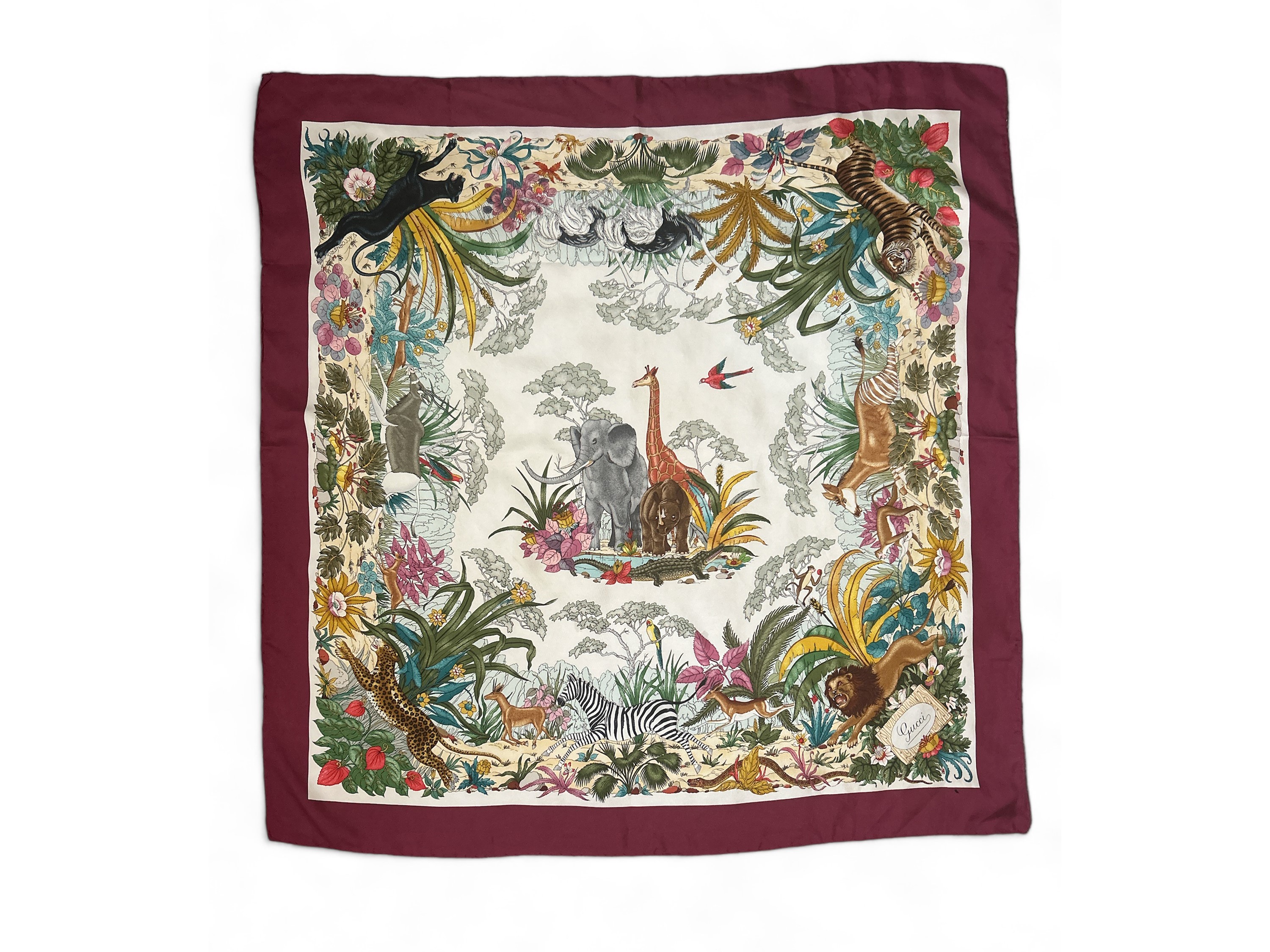 Gucci Silk scarf by Vittorio Accornero Seventies Auction Vintagemania Maison Bibelot Casa d Aste Firenze Milano