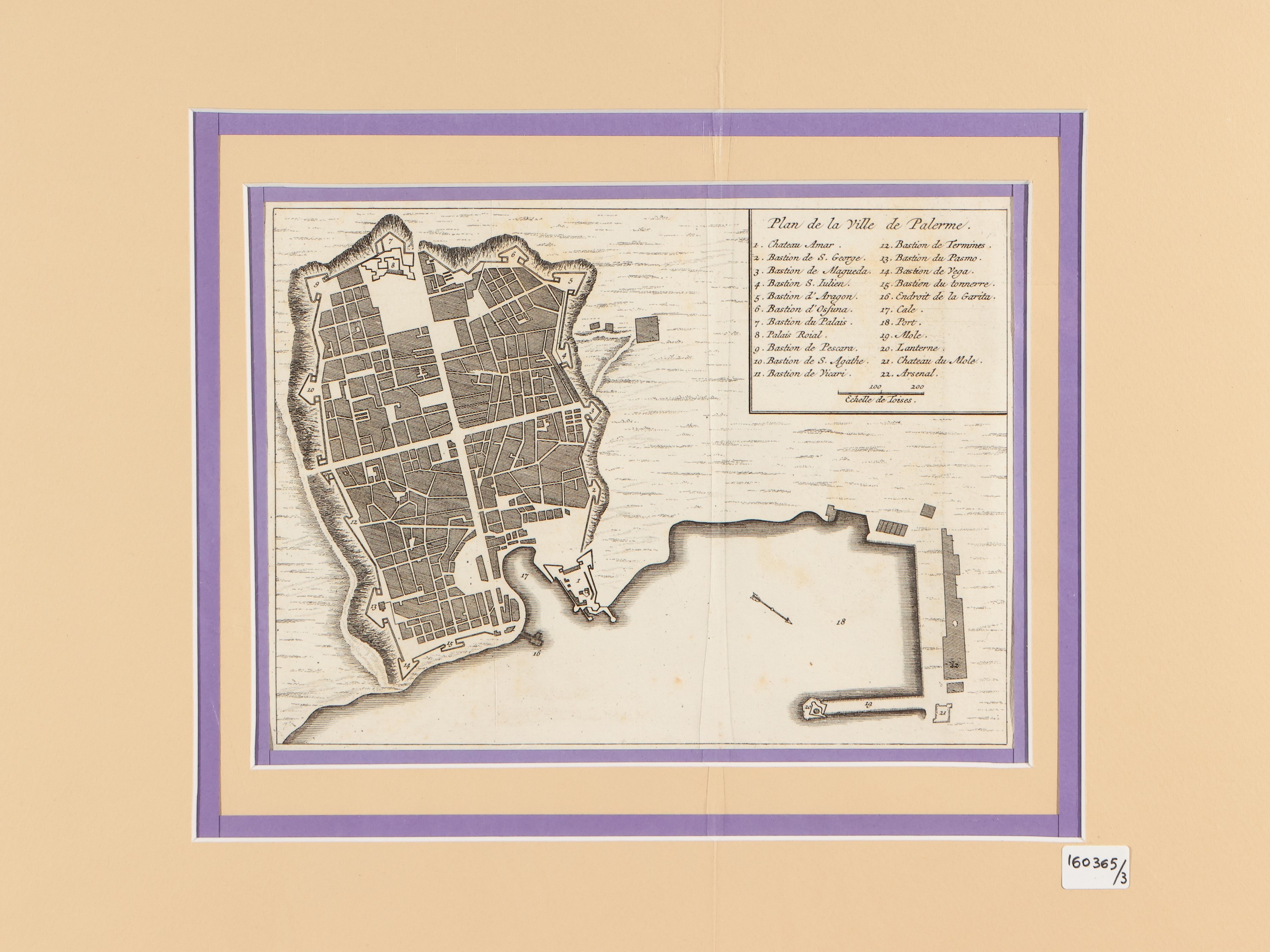 Plan De la Ville De Carlentin - Plan De la Ville De Palerme - Explication Du Plan De Catania (173...