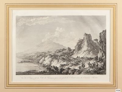 Vue De L'etna Et De la Ville De Taormina
