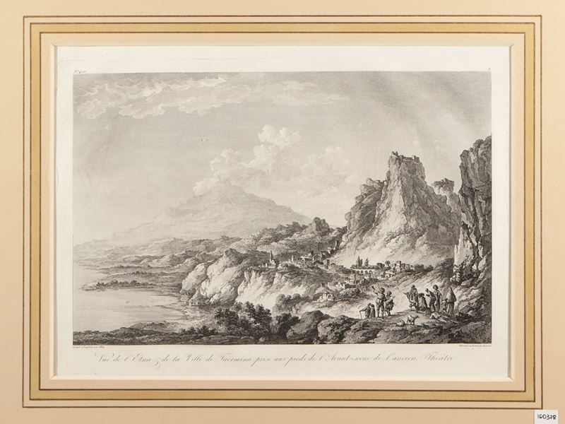 Jean Claude Richard De Saint-non - Vue De L'etna Et De la Ville De Taormina