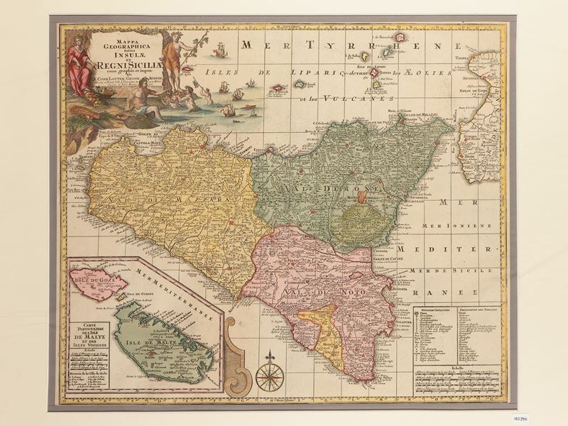 Tobias Conrad Lotter - Mappa Geographica Totius Insulae Et Regni Sicilia