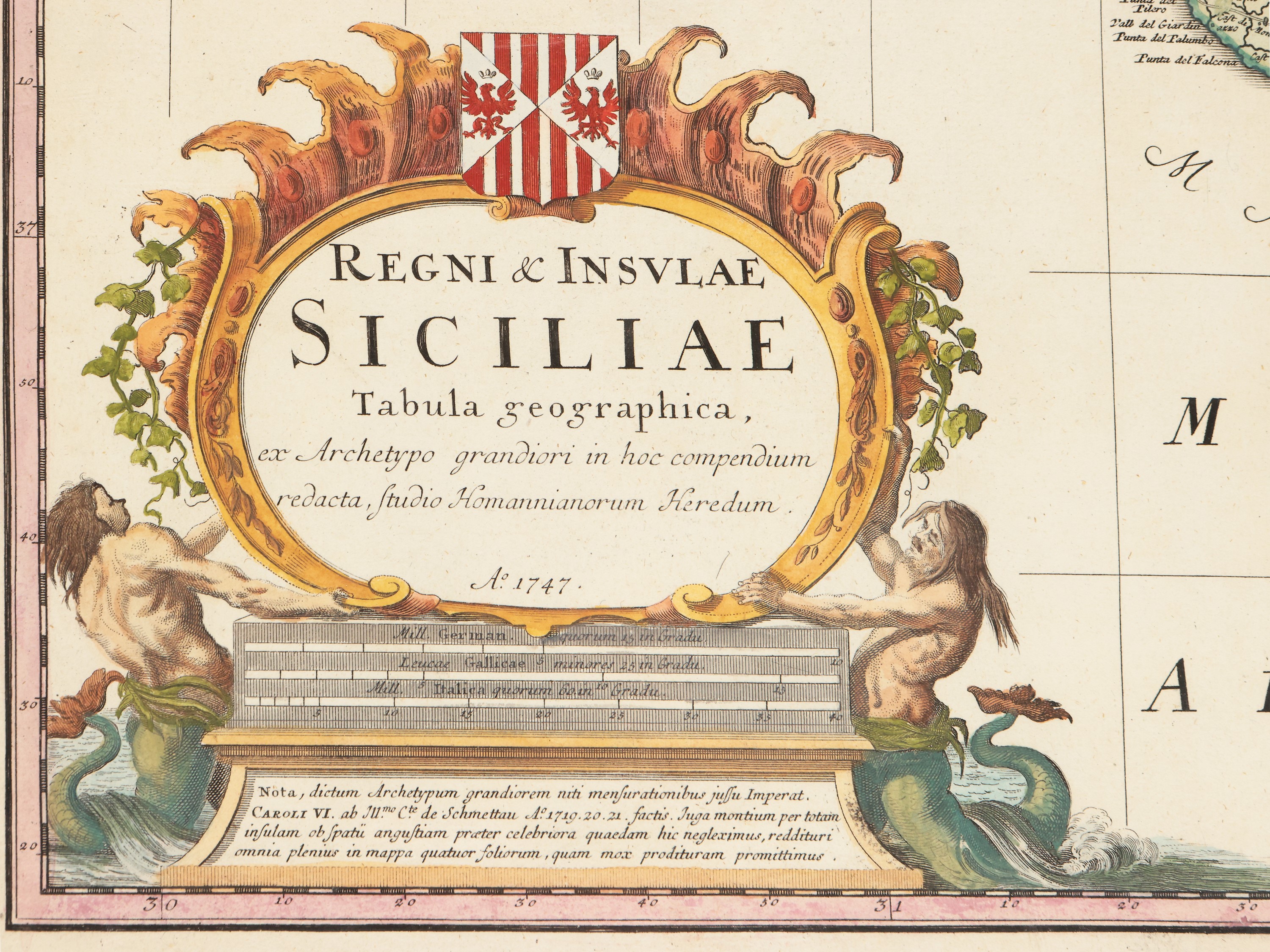 Regni & Insulae Siciliae Tabula Geographica 1747