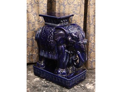 Tavolino in Ceramica Inventriata Blu