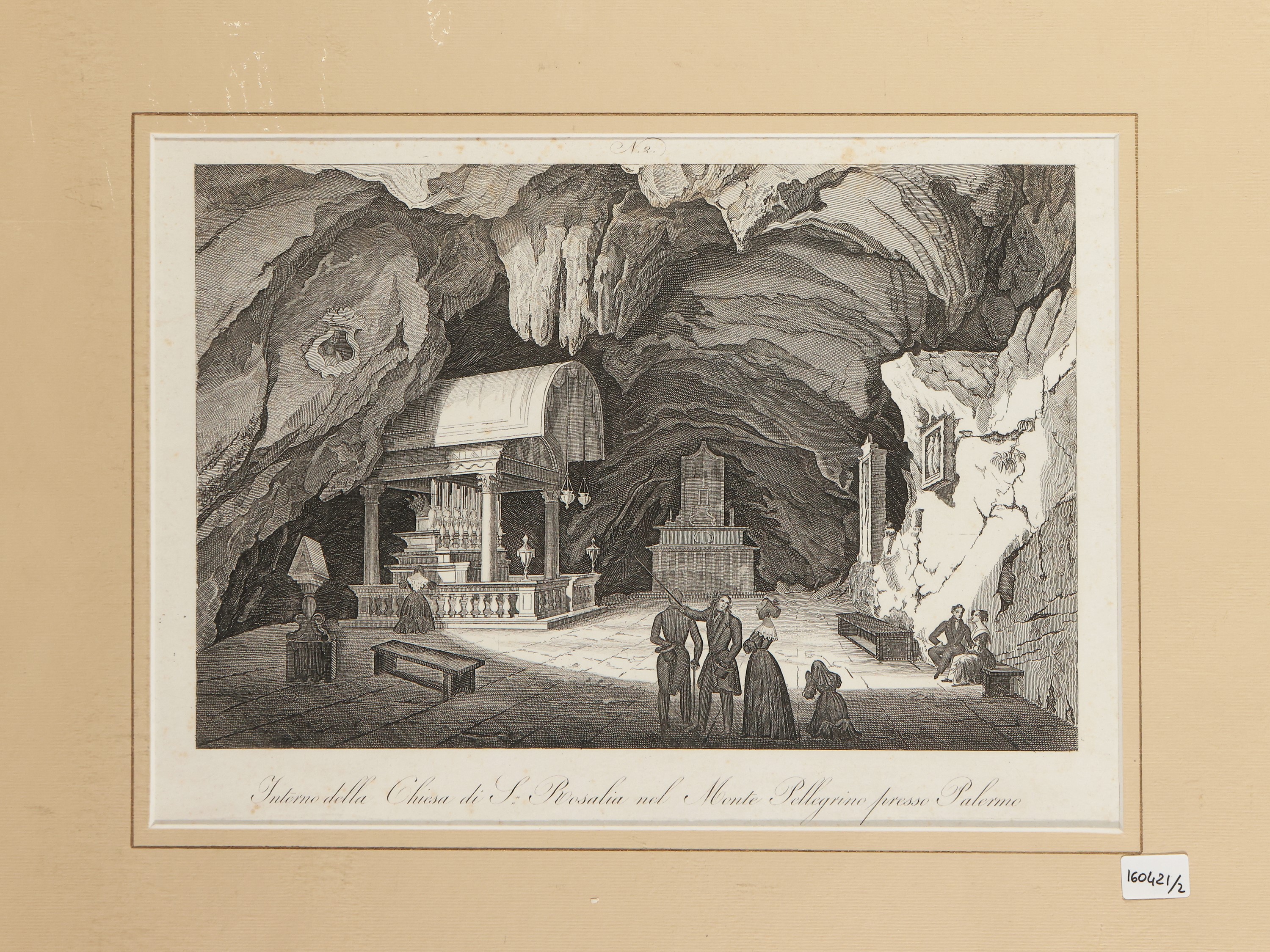 Antonio Zuccagni Orlandini - Veduta di Fontebello in Sicilia - Interno della Chiesa di S. Rosalia...