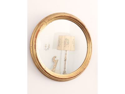 Piccola Specchiera con Cornice in Legno Dorato