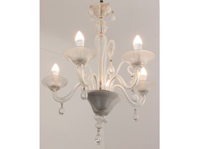 Lampadario in Vetro Soffiato Incolore