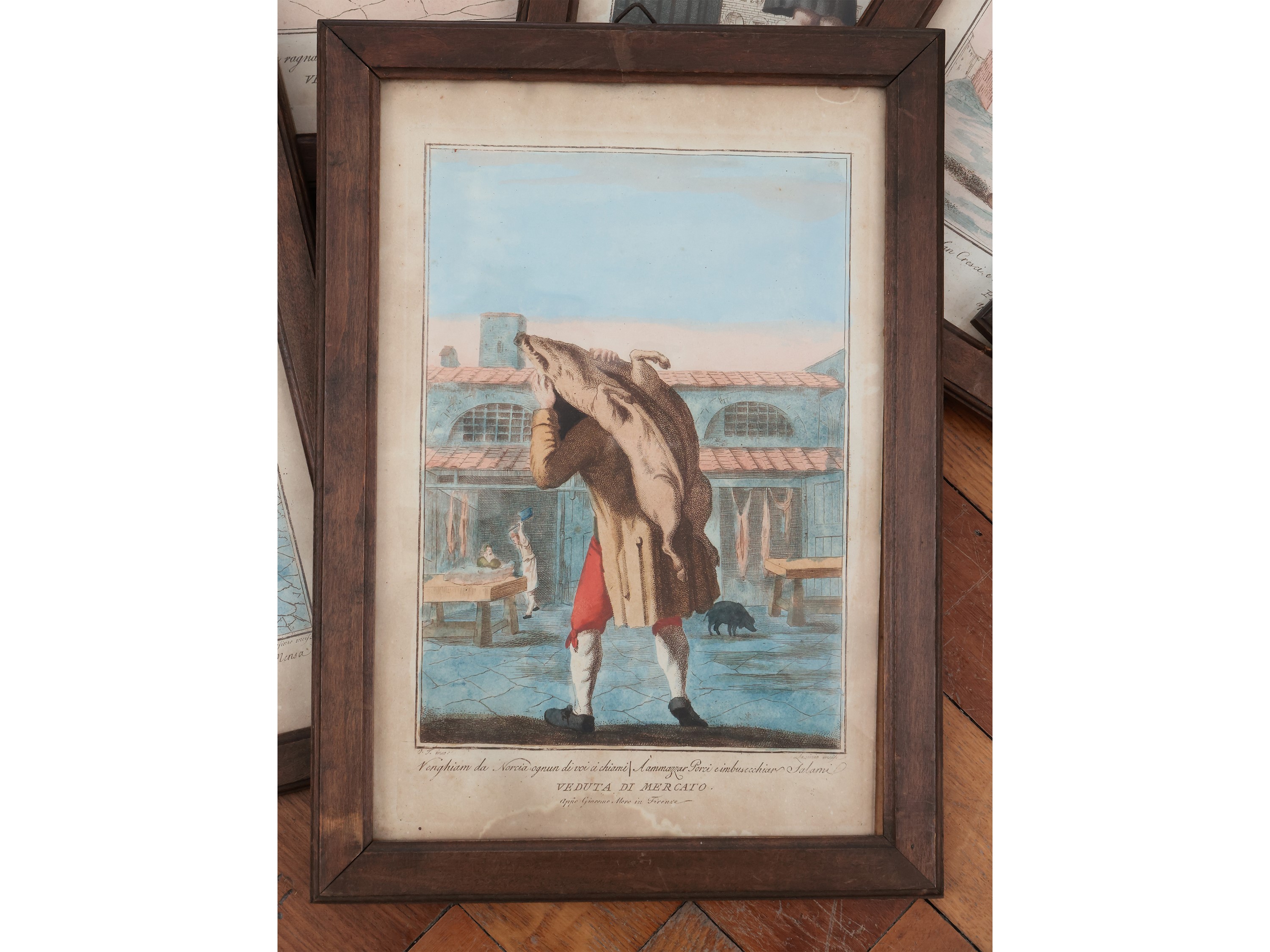 Carlo Lasinio - Vedute di Firenze con Venditori Ambulanti