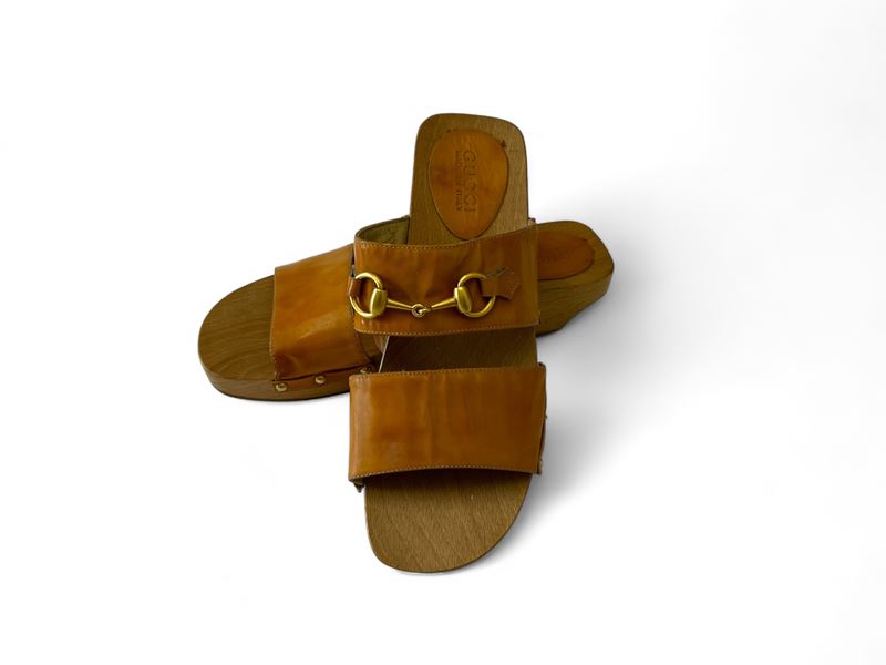 Gucci, Mule Unisex in Pelle e Legno