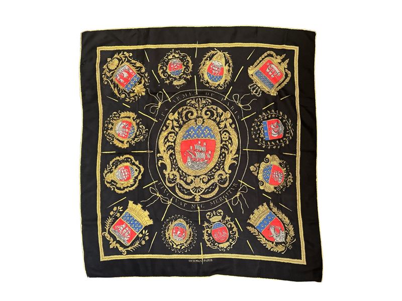 Hermès, Foulard in Seta "les Armes De Paris" di Hugo Grygkar
