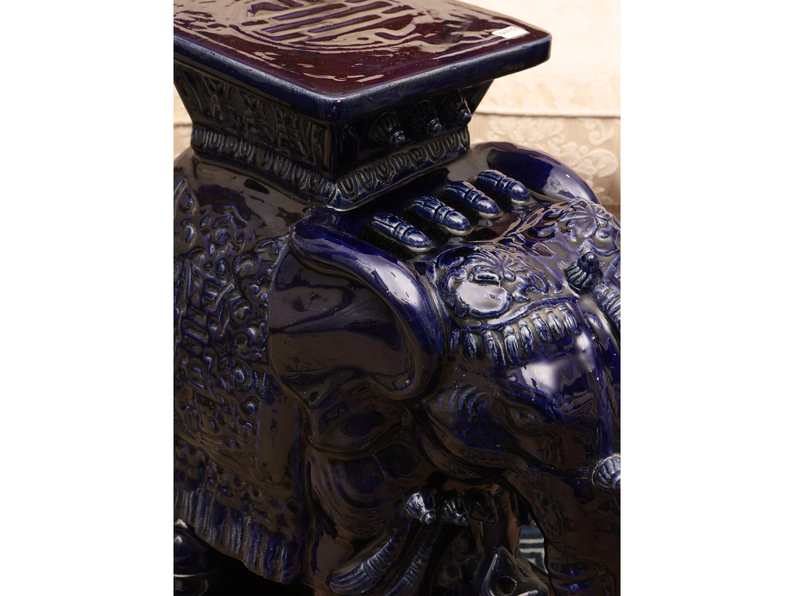 Tavolino in Ceramica Inventriata Blu