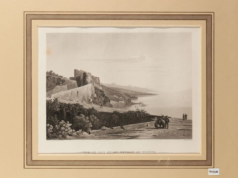Achille-etienne Gigault De la Salle - Vue De Jaci Et Du Détroit De Messine