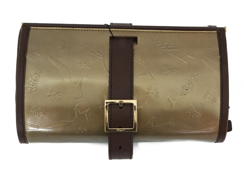 Salvatore Ferragamo Limited Edition, Beauty Case a Rullo in Pelle