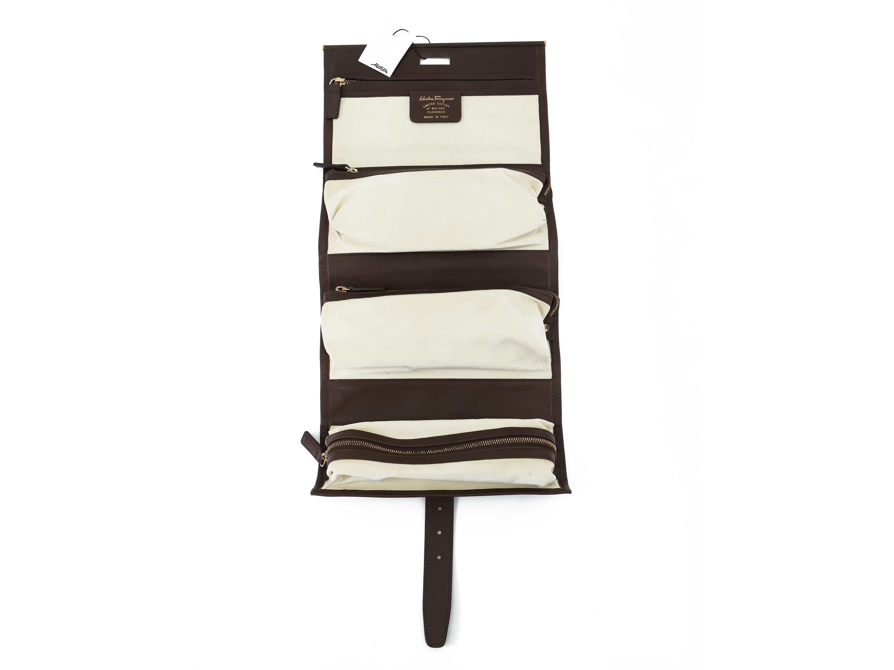 Salvatore Ferragamo Limited Edition, Beauty Case a Rullo in Pelle