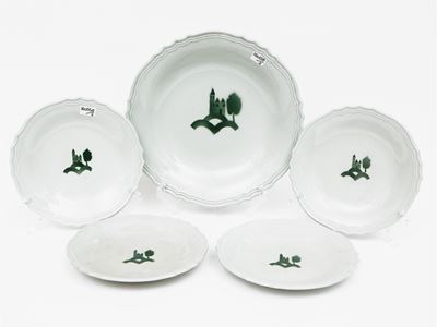 Serie di Cinque Piatti in Terraglia, Società Ceramica Italiana Laveno