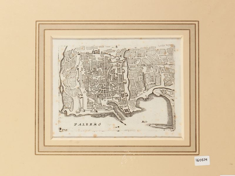 Vincenzo Maria Coronelli - Mappa di Palermo (XVII Secolo)