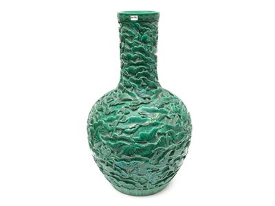 Grande Vaso a Bulbo in Ceramica Invetriata Verde Smeraldo