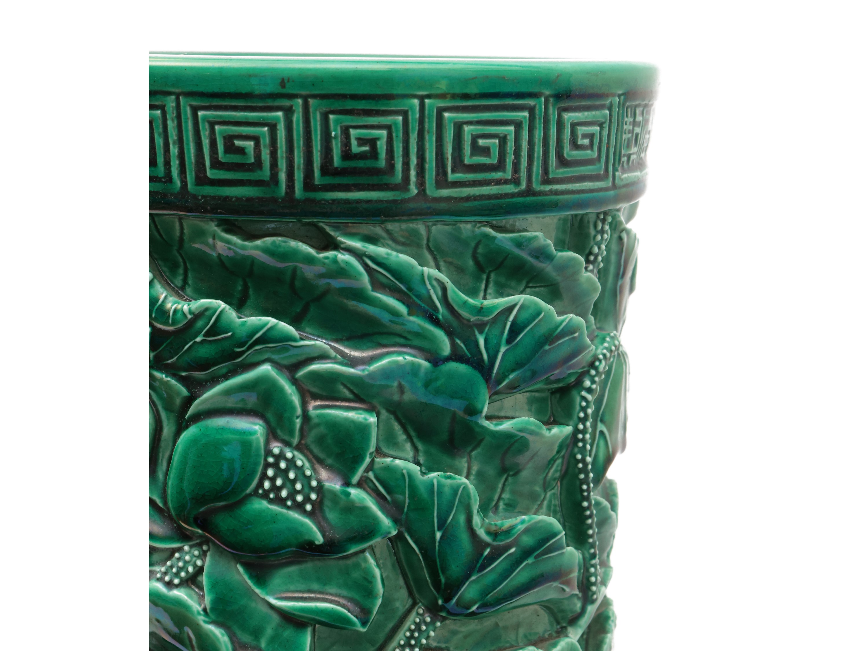 Grande Vaso a Bulbo in Ceramica Invetriata Verde Smeraldo