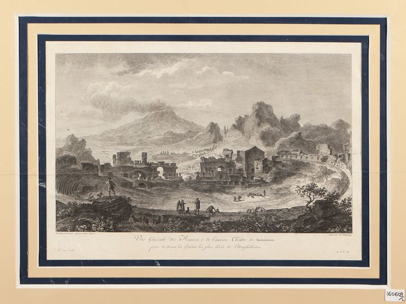 Jean Claude Richard De Saint-non - Vue Générale Des Ruines De L'ancien Théatre De Taorminum - Vue...