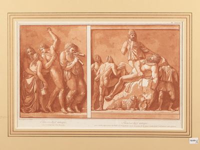 Bas-relief Antique - Piédestal Tiré Du Théatre De Catane