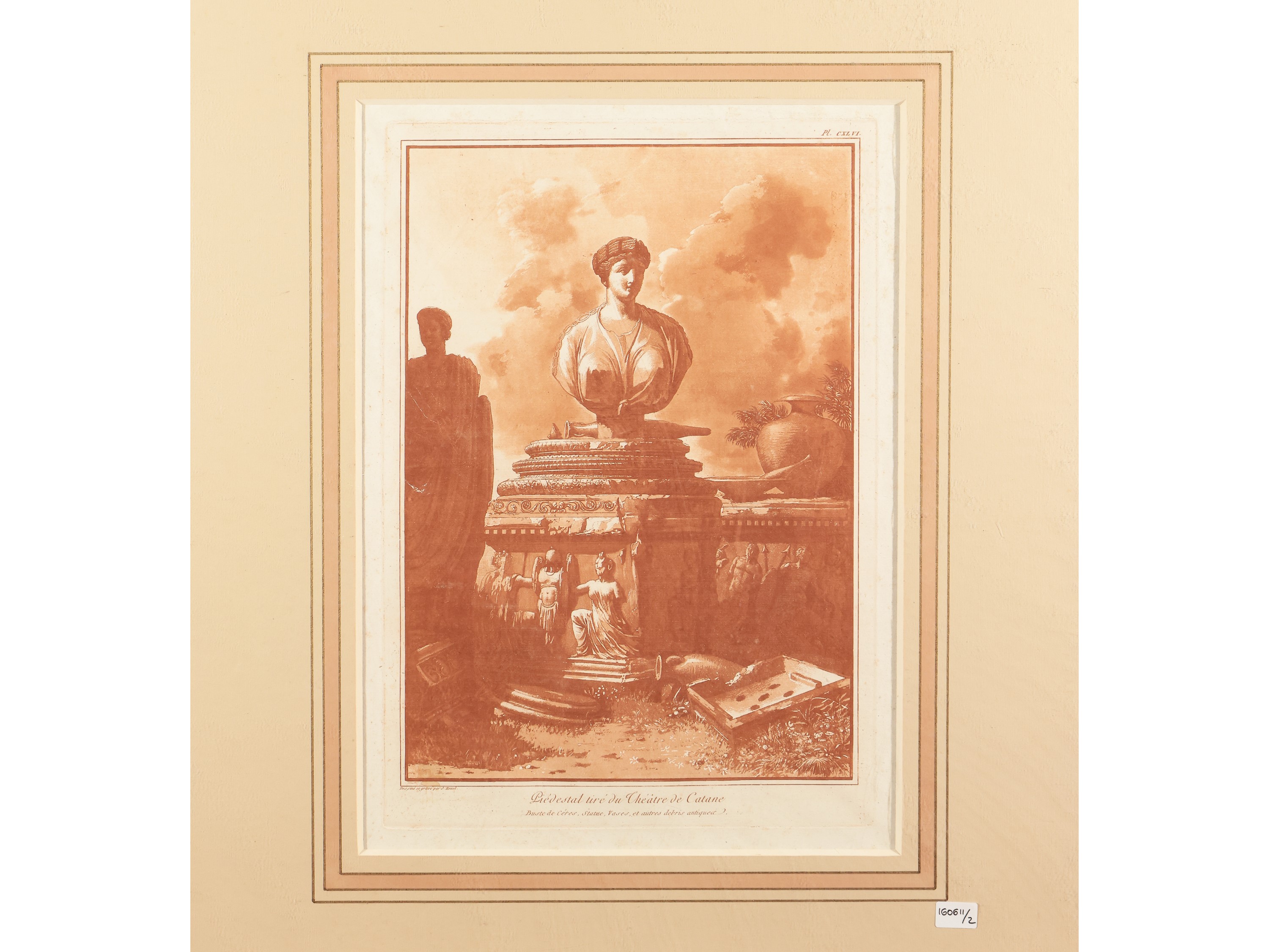 Jean-pierre Louis Laurent Houel - Bas-relief Antique - Piédestal Tiré Du Théatre De Catane