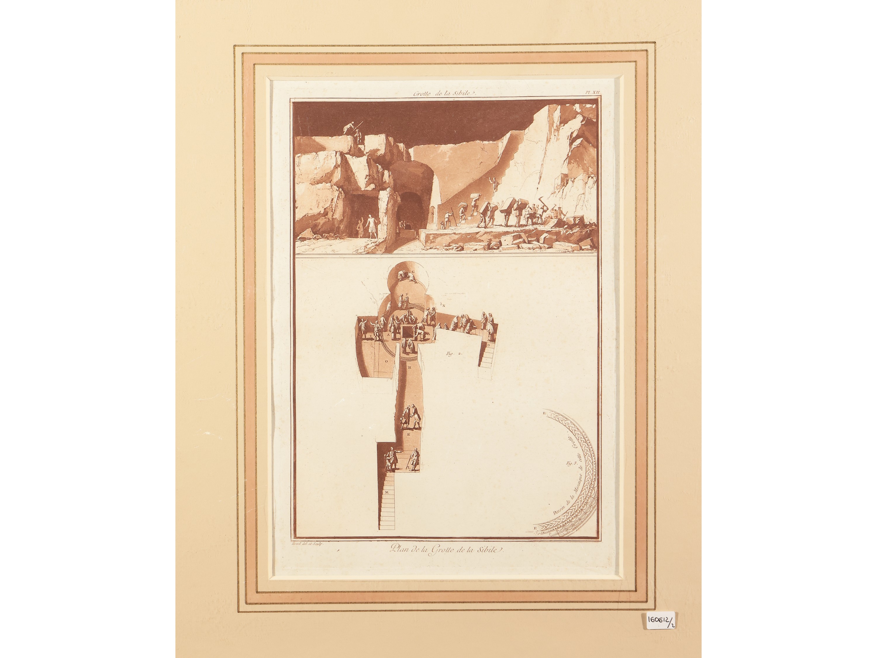Jean-pierre Louis Laurent Houel - Plan a Vue D'oiseau Du Bain Du Temple De Bacchus - Plan De la G...