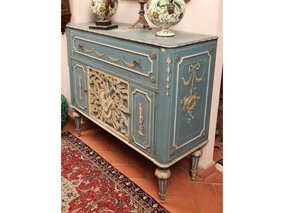 Credenza in Legno Laccato Azzurro