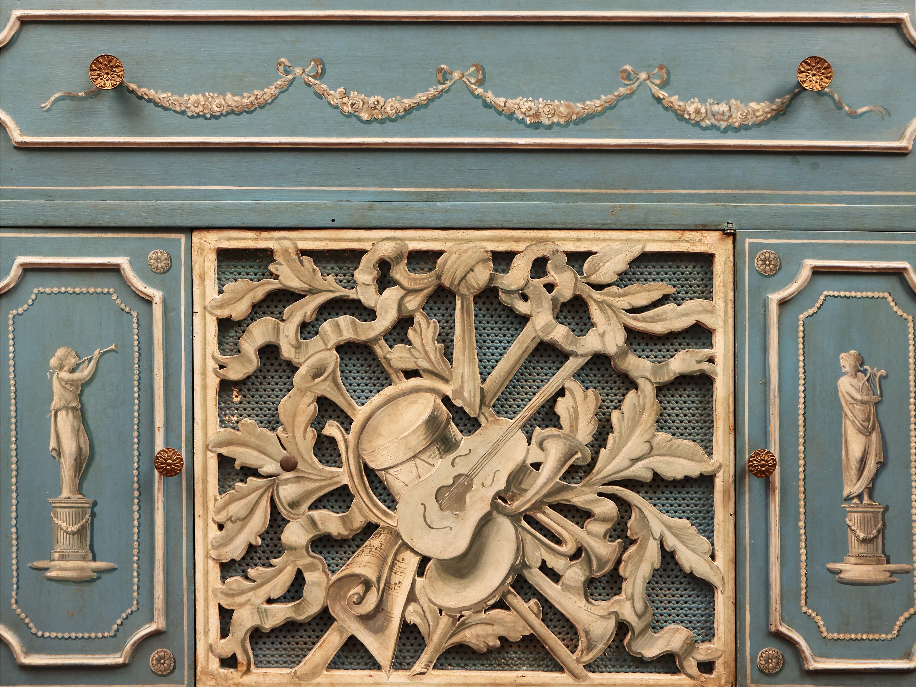 Credenza in Legno Laccato Azzurro