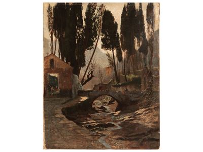Scorcio di Villaggio con Ponte