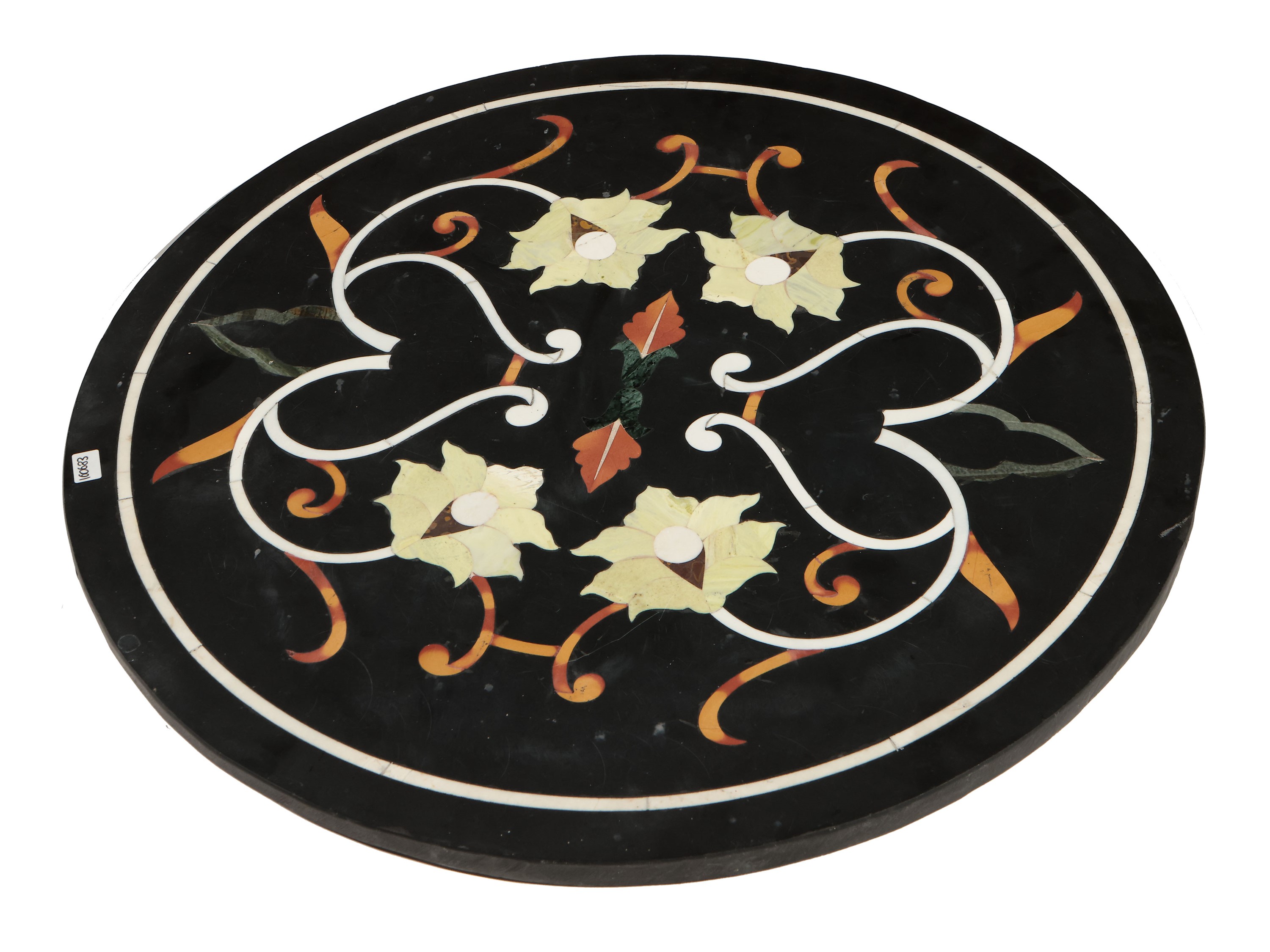 Piano Circolare in Commesso di Marmi e Pietre Dure